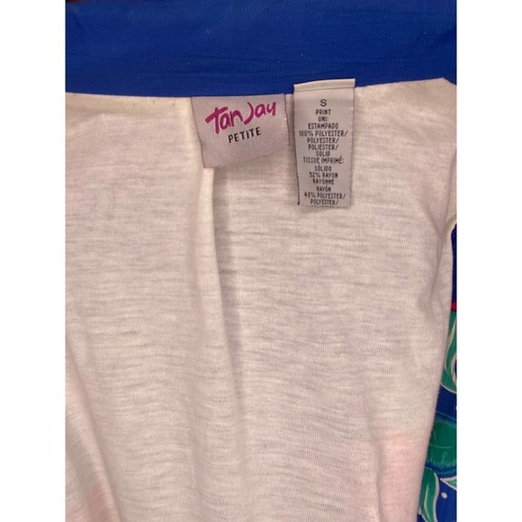 VINTAGE Blue Barbie Bomber Jacket Hibiscus Hawaiian Small - Picture 7 of 7